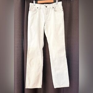 Vintage Ralph Lauren Cream Cords with Leather RL Logo Patch Straight Leg Size 4
